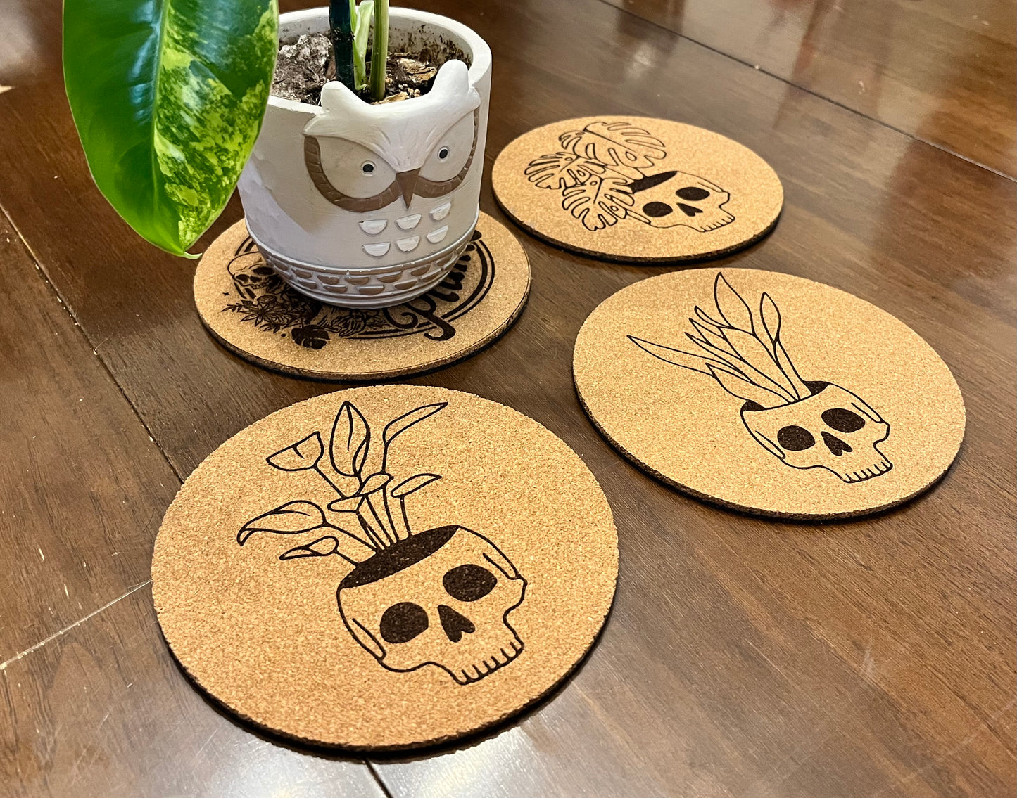 “Never Enough Plants” Cork Plant Mats : Set of 4